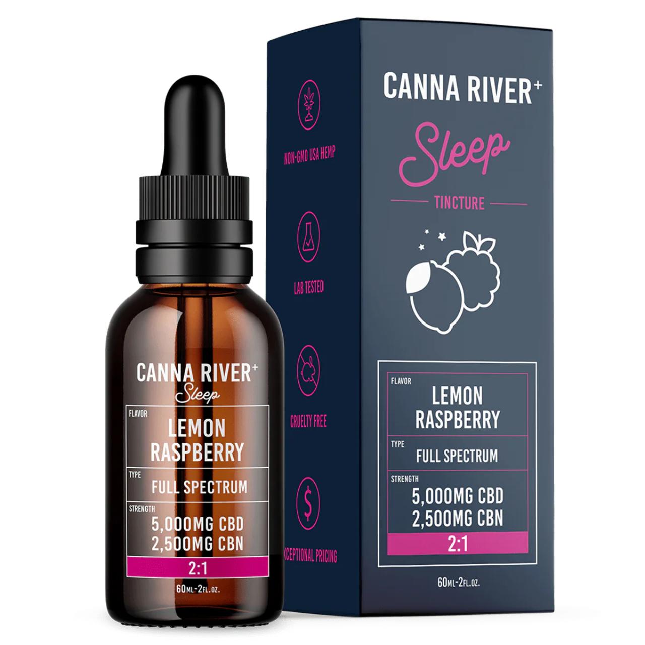 Canna River 2 1 CBD CBN Full Spectrum Sleep Tincture 60ML-Lemon Raspberry