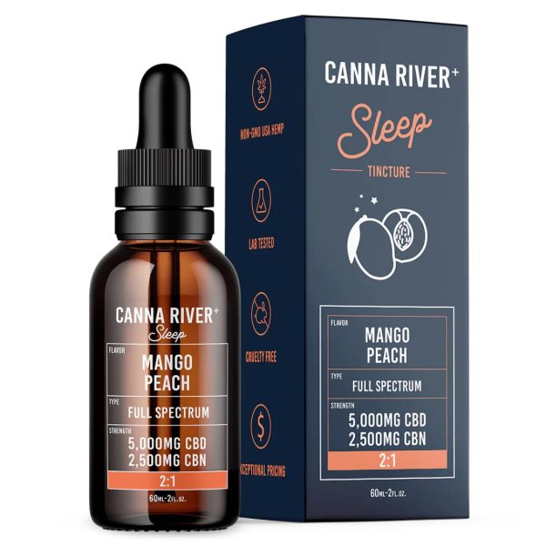 Canna River 2 1 CBD CBN Full Spectrum Sleep Tincture 60ML-Mango Peach