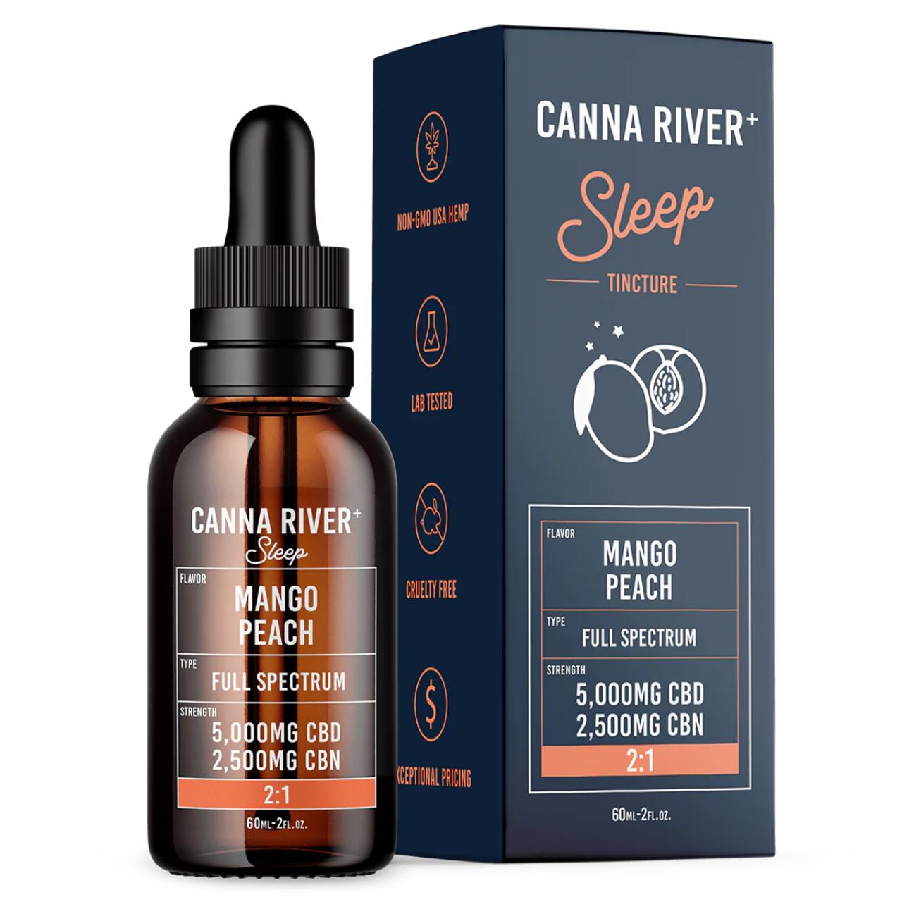 Canna River 2 1 CBD CBN Full Spectrum Sleep Tincture 60ML-Mango Peach