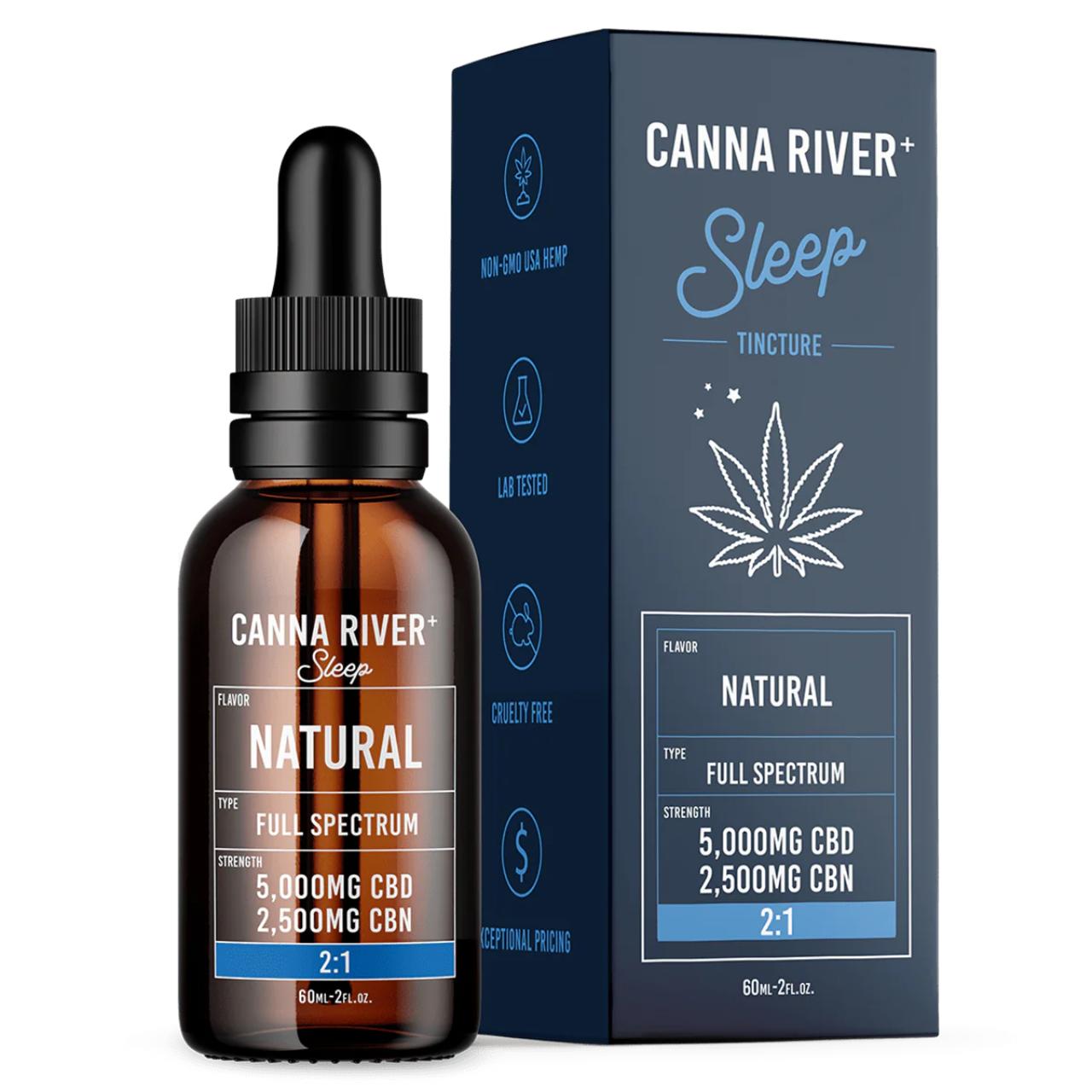 Canna River 2 1 CBD CBN Full Spectrum Sleep Tincture 60ML-Natural
