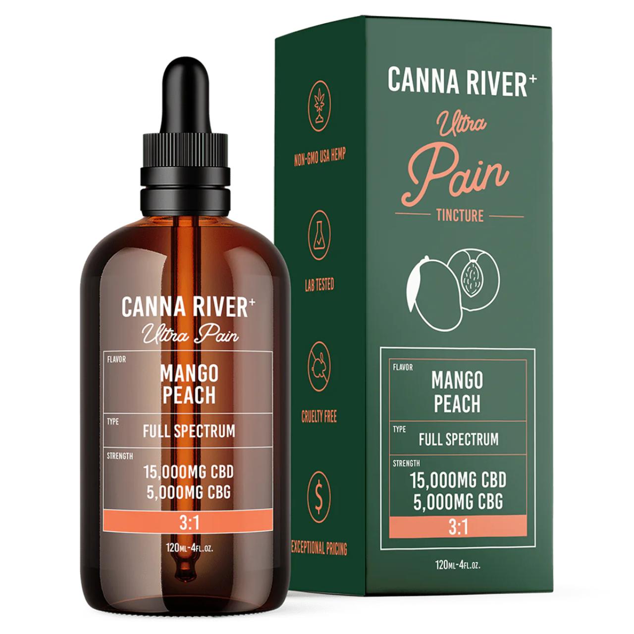 Canna River 3 1 CBD CBG Full Spectrum Ultra Pain Tincture-Mango Peach