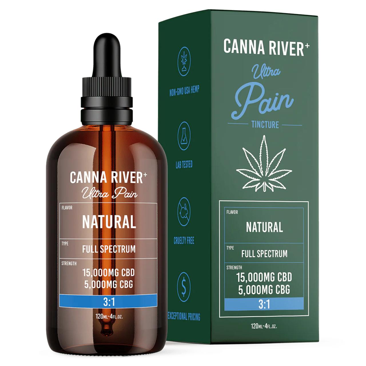 Canna River 3 1 CBD CBG Full Spectrum Ultra Pain Tincture-Natural