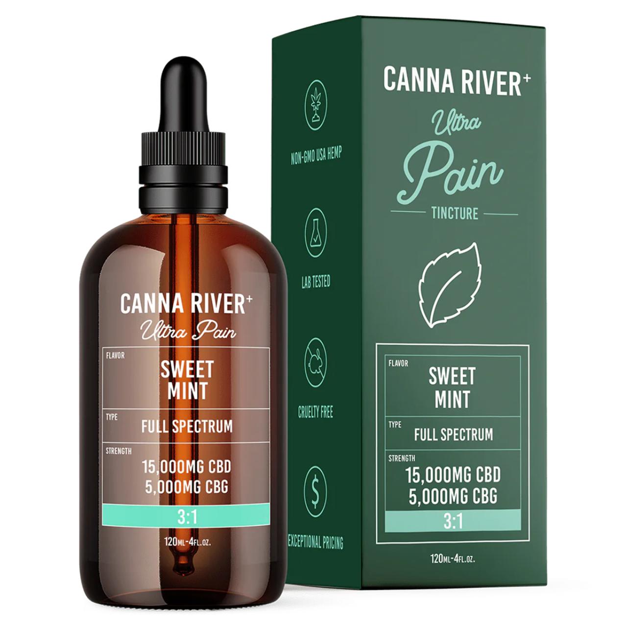 Canna River 3 1 CBD CBG Full Spectrum Ultra Pain Tincture-Sweet Mint