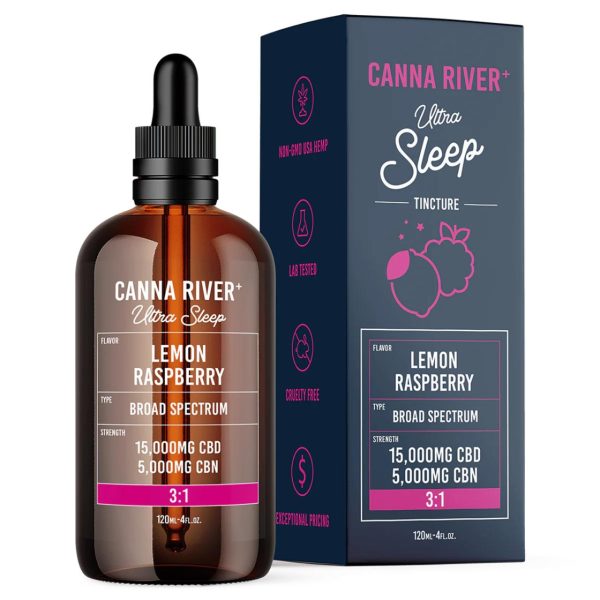 Canna River 3 1 CBD CBN Broad Spectrum Ultra Sleep Tincture- Lemon Raspberry