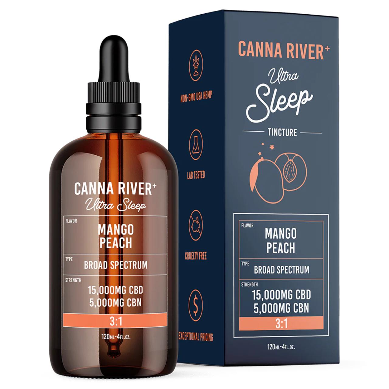 Canna River 3 1 CBD CBN Broad Spectrum Ultra Sleep Tincture- Mango Peach