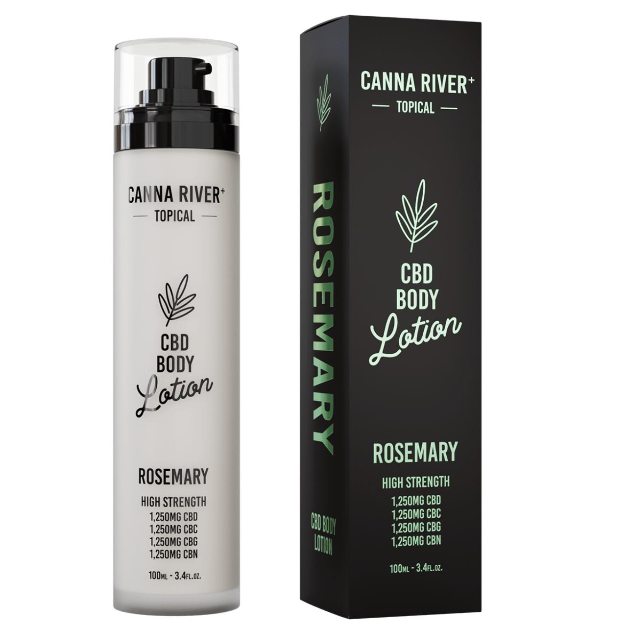 Canna River Broad Spectrum CBD CBC CBN CBG Rosemary Body Lotion-3.4oz