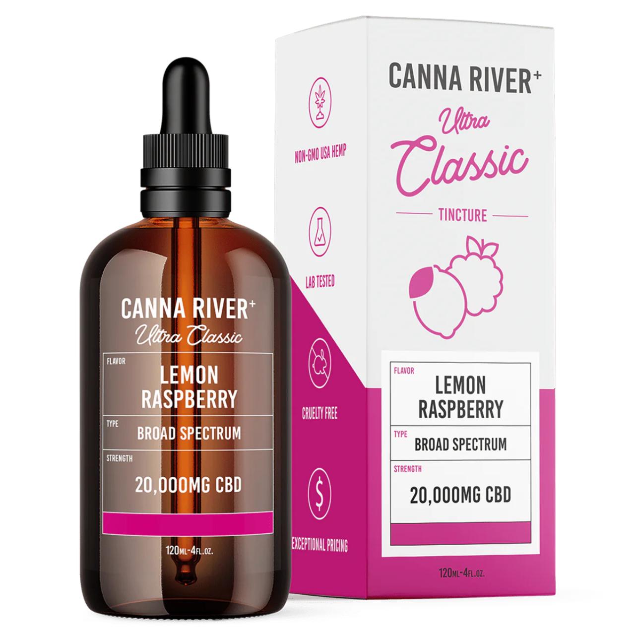 Canna River CBD Broad Spectrum Ultra Classic Tincture 2000mg-Lemon Raspberry
