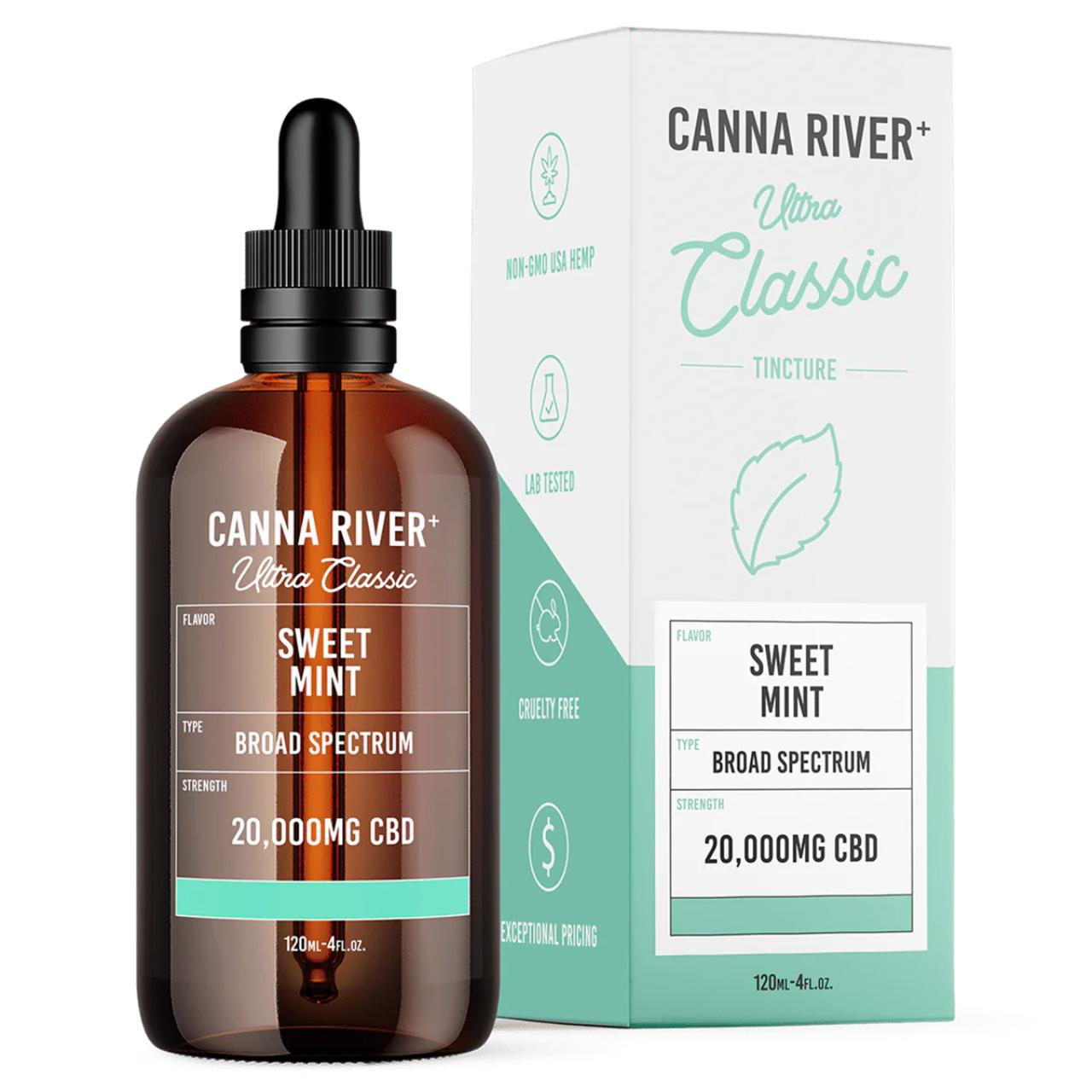Canna River CBD Broad Spectrum Ultra Classic Tincture 2000mg-Sweet Mint