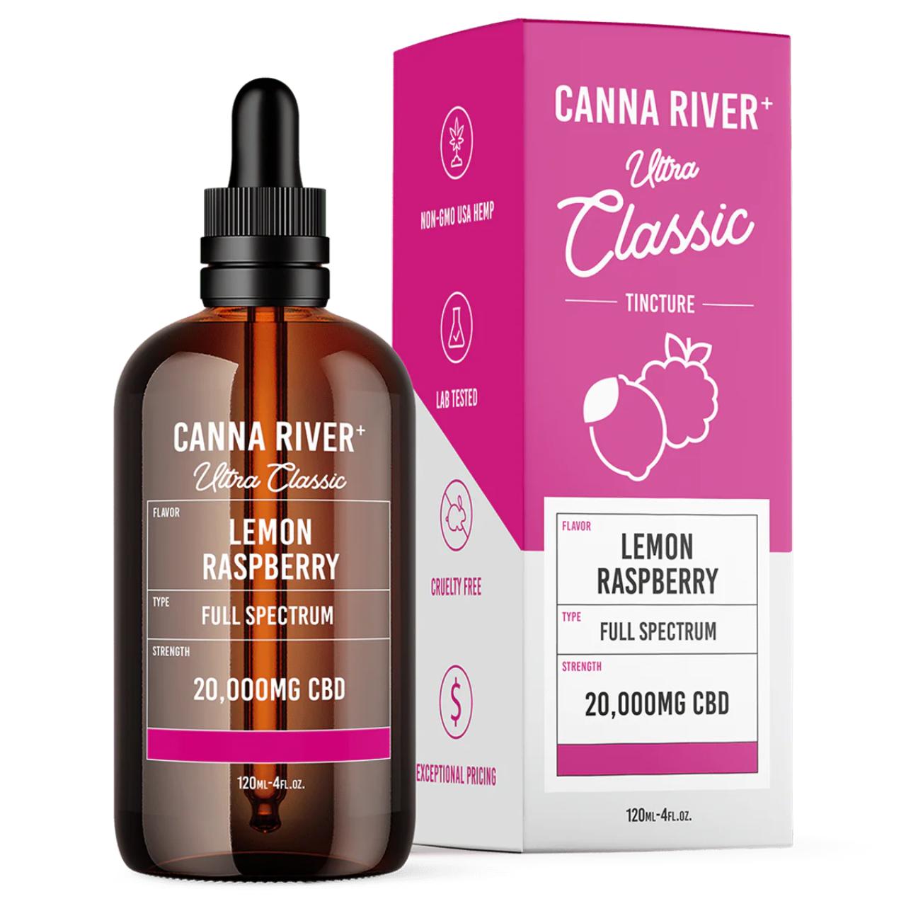Canna River CBD Full Spectrum Ultra Classic Tincture 2000mg- Lemon raspberry