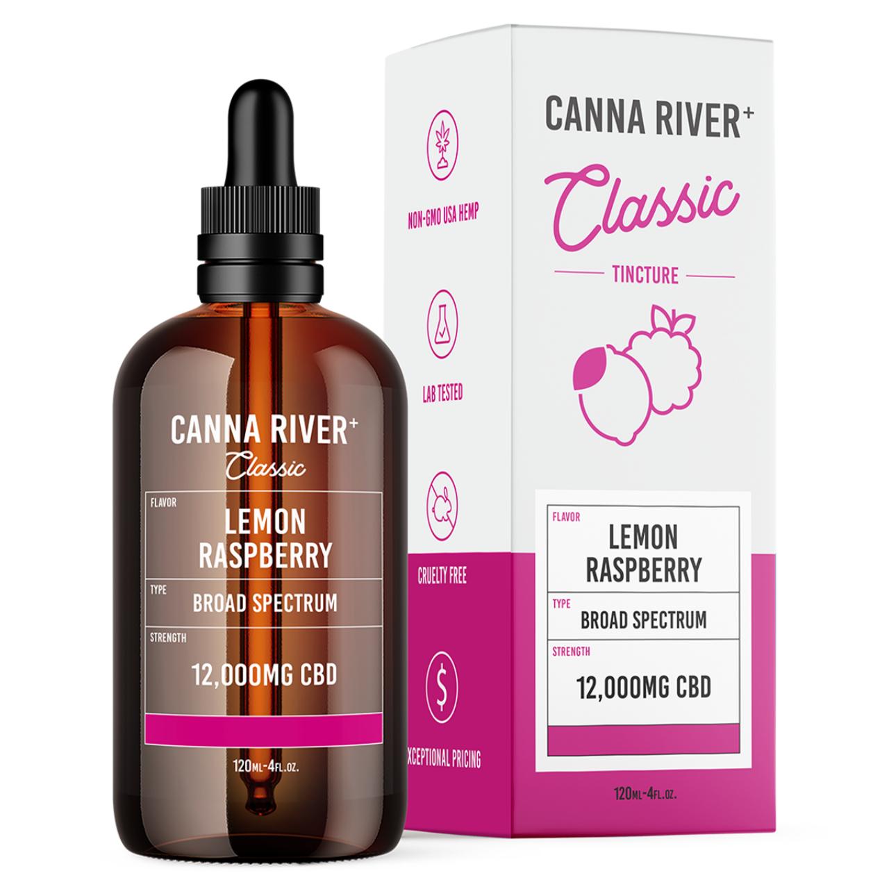 Canna River CBD Lemon Raspberry Broad Spectrum Calm Classic Tincture-120ML