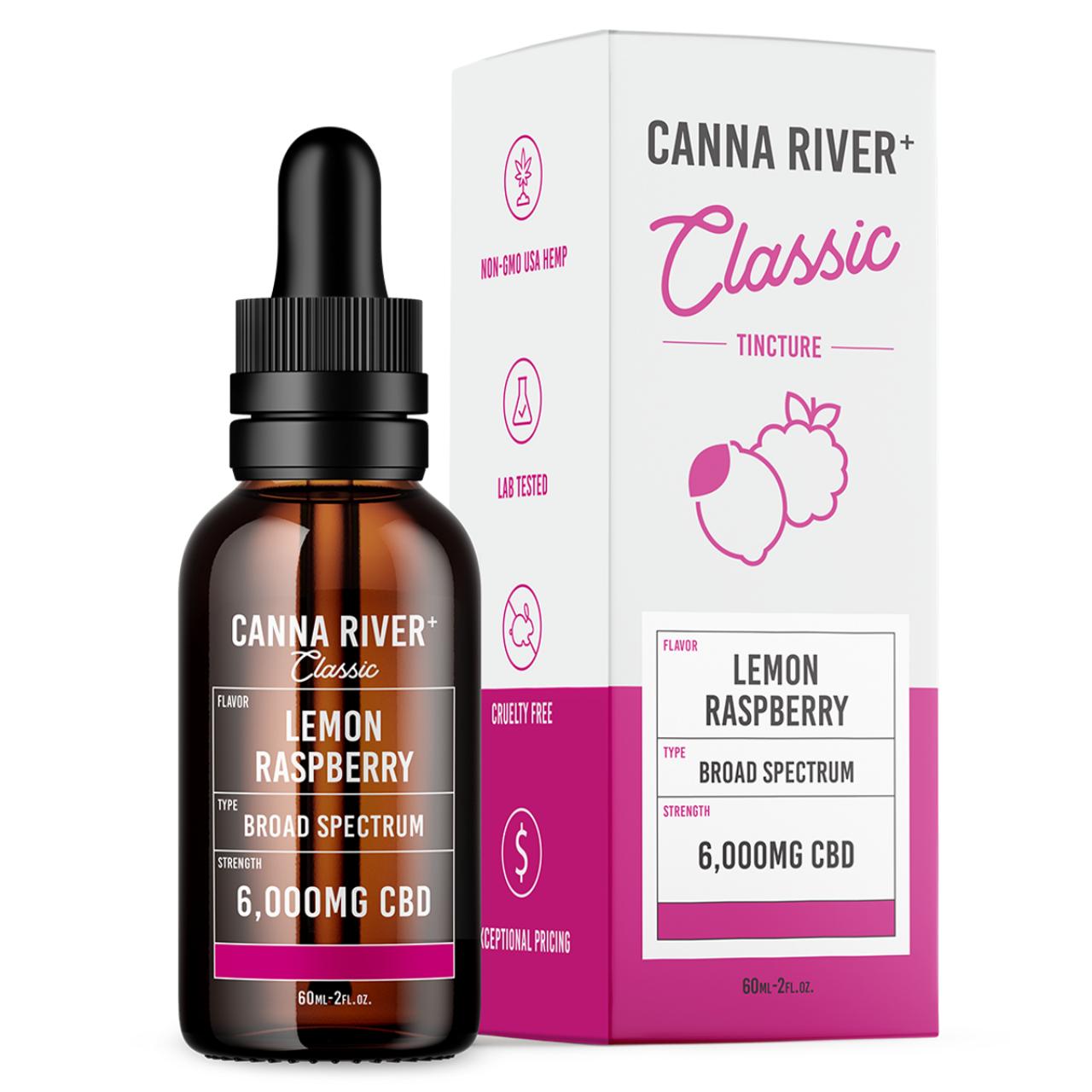 Canna River CBD Lemon Raspberry Broad Spectrum Calm Classic Tincture-60ML