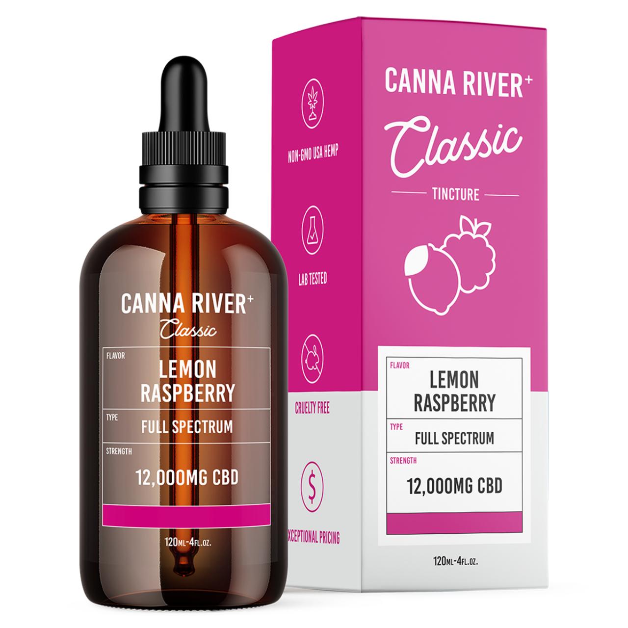 Canna River CBD Lemon Raspberry Full Spectrum Calm Classic Tincture-120ML