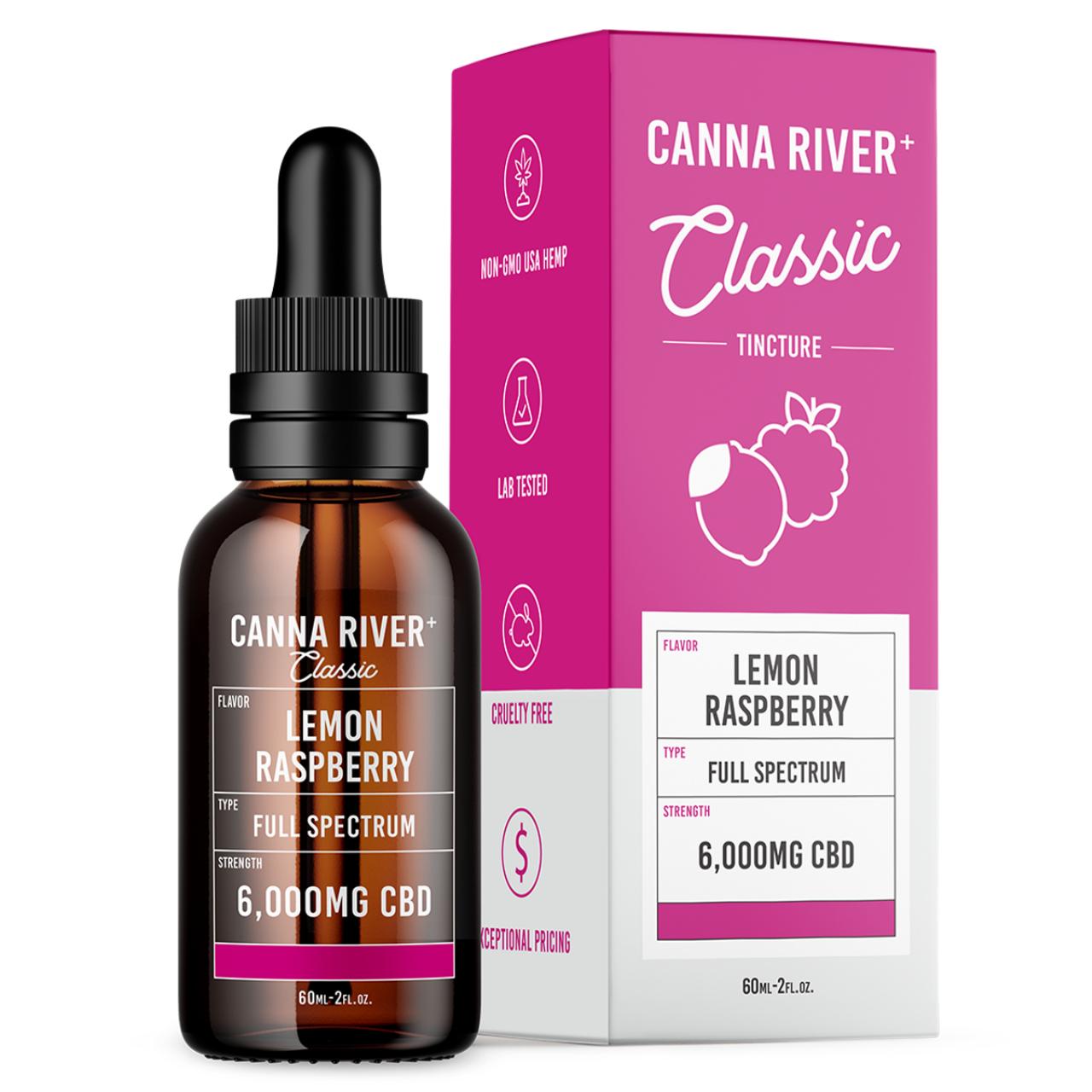 Canna River CBD Lemon Raspberry Full Spectrum Calm Classic Tincture-60ML