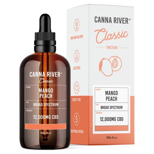Canna River CBD Mango Peach Broad Spectrum Calm Classic Tincture-120ML
