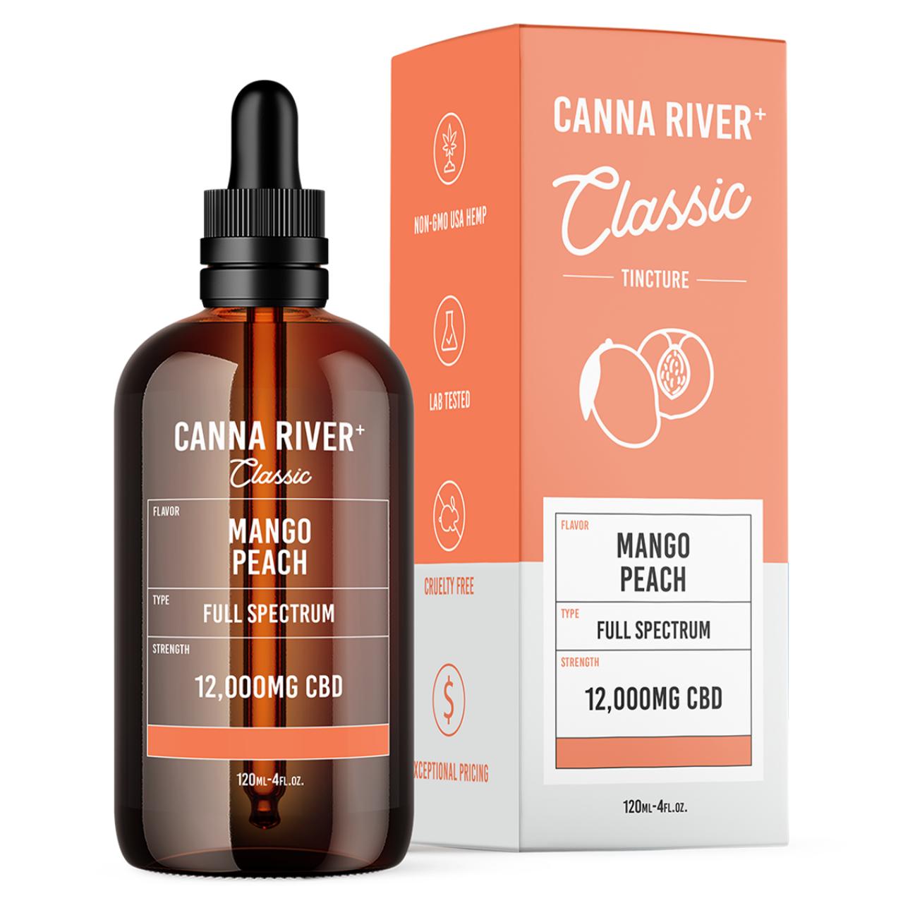 Canna River CBD Mango Peach Full Spectrum Calm Classic Tincture-120ML