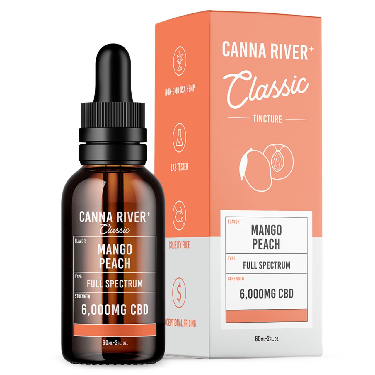 Canna River CBD Mango Peach Full Spectrum Calm Classic Tincture-60ML