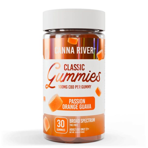 Canna River CBD Passion Orange Guava Broad Spectrum Calm Classic Gummies-30Count