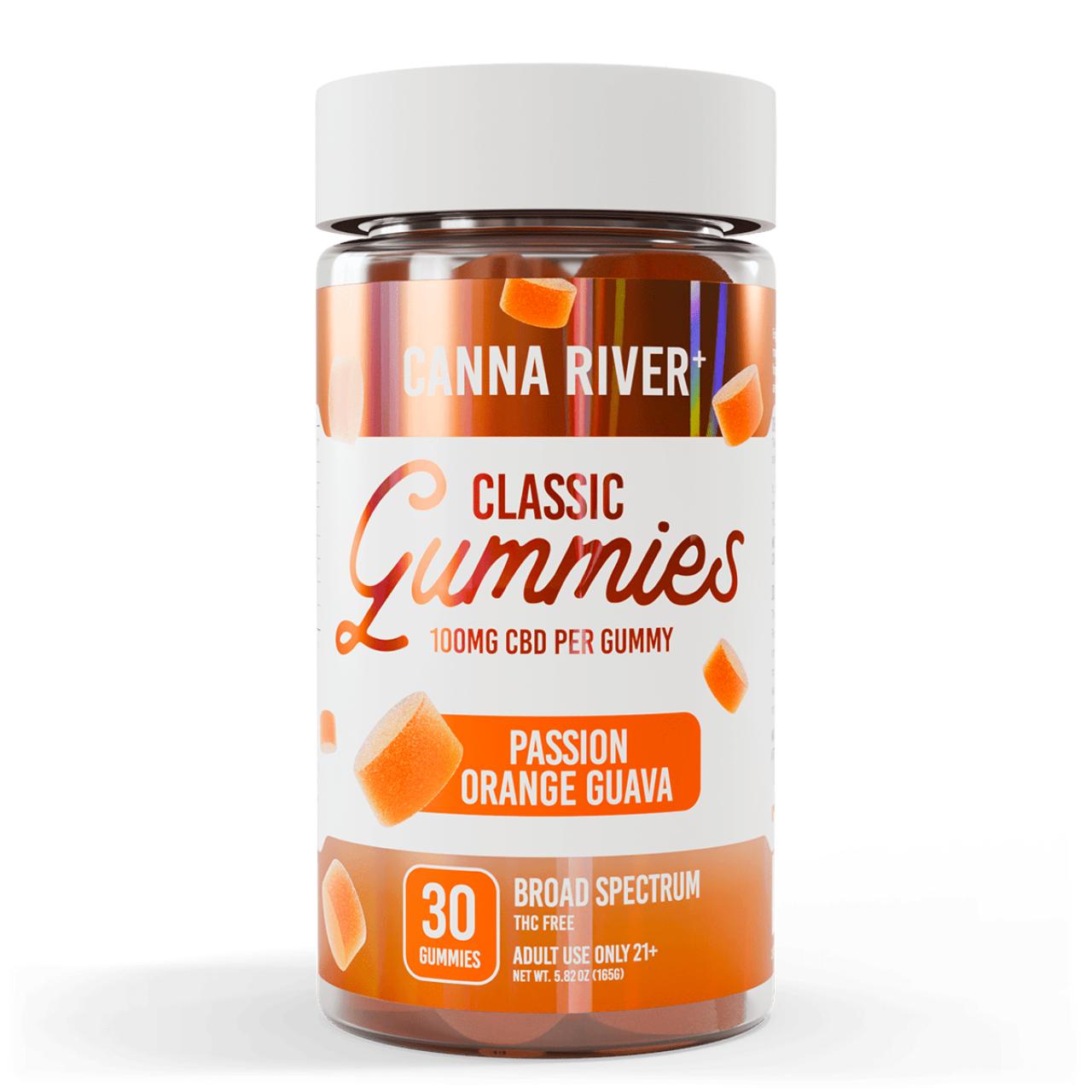 Canna River CBD Passion Orange Guava Broad Spectrum Calm Classic Gummies-30Count