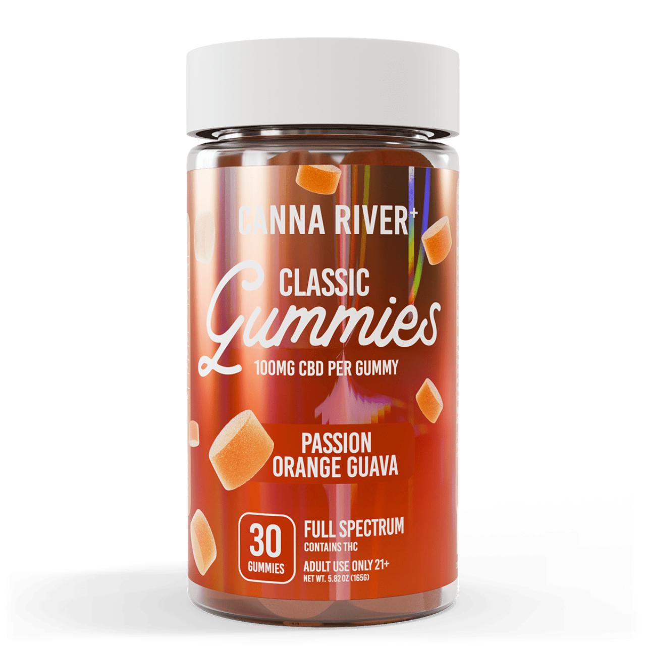 Canna River CBD Passion Orange Guava Full Spectrum Calm Classic Gummies-30Count