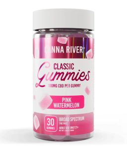 Canna River CBD Pink Watermelon Broad Spectrum Calm Classic Gummies-30Count