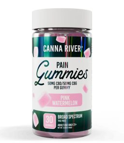 Canna River CBD Pink Watermelon Broad Spectrum Pain Gummies-30Count