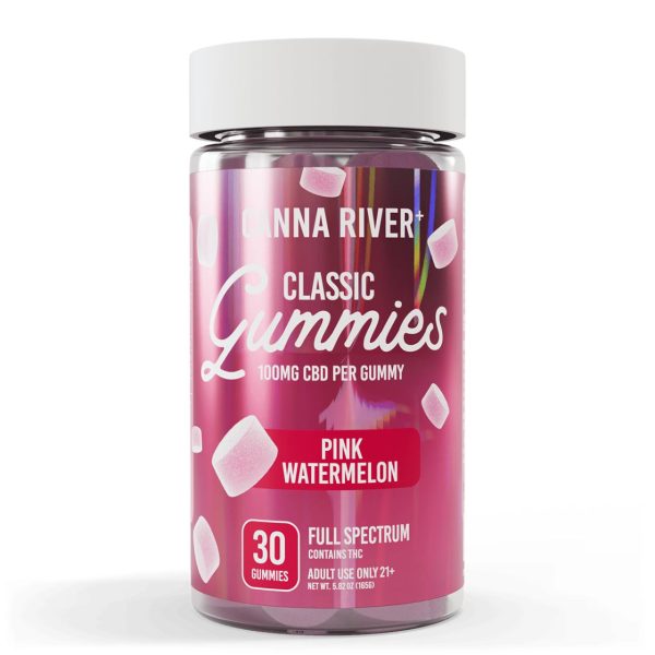 Canna River CBD Pink Watermelon Full Spectrum Calm Classic Gummies-30Count