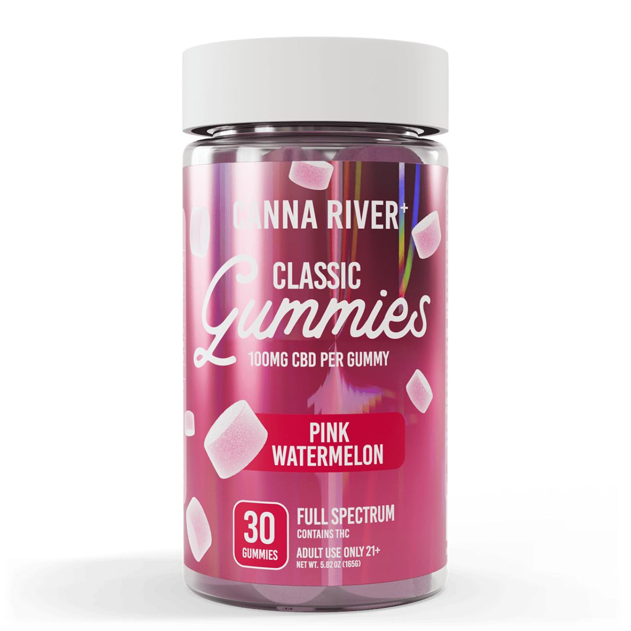 Canna River CBD Pink Watermelon Full Spectrum Calm Classic Gummies-30Count