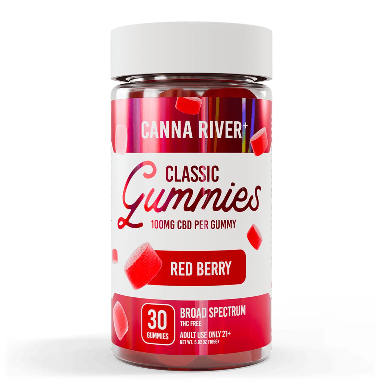 Canna River CBD Red Berry Broad Spectrum Calm Classic Gummies-30Count