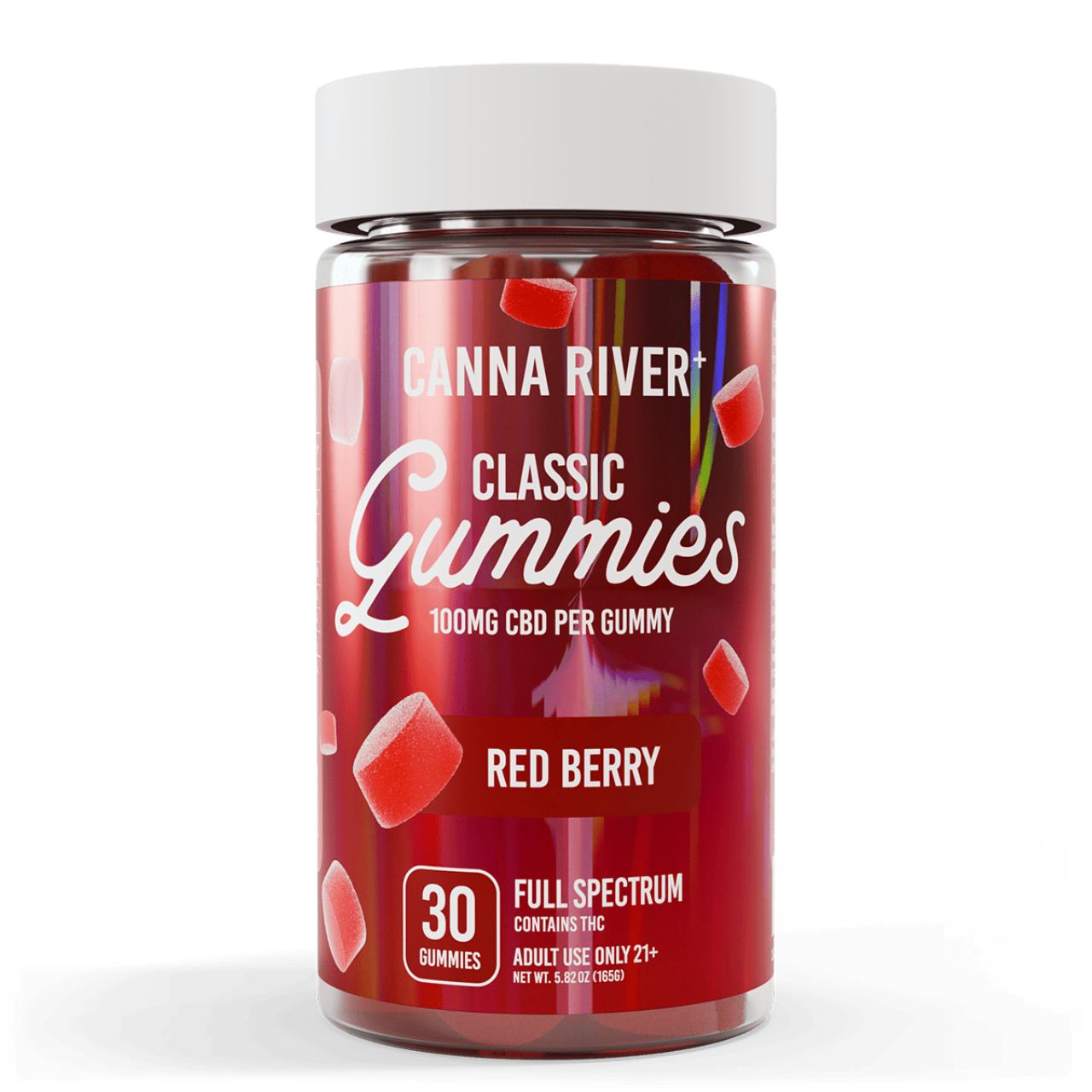 Canna River CBD Red Berry Full Spectrum Calm Classic Gummies-30Count