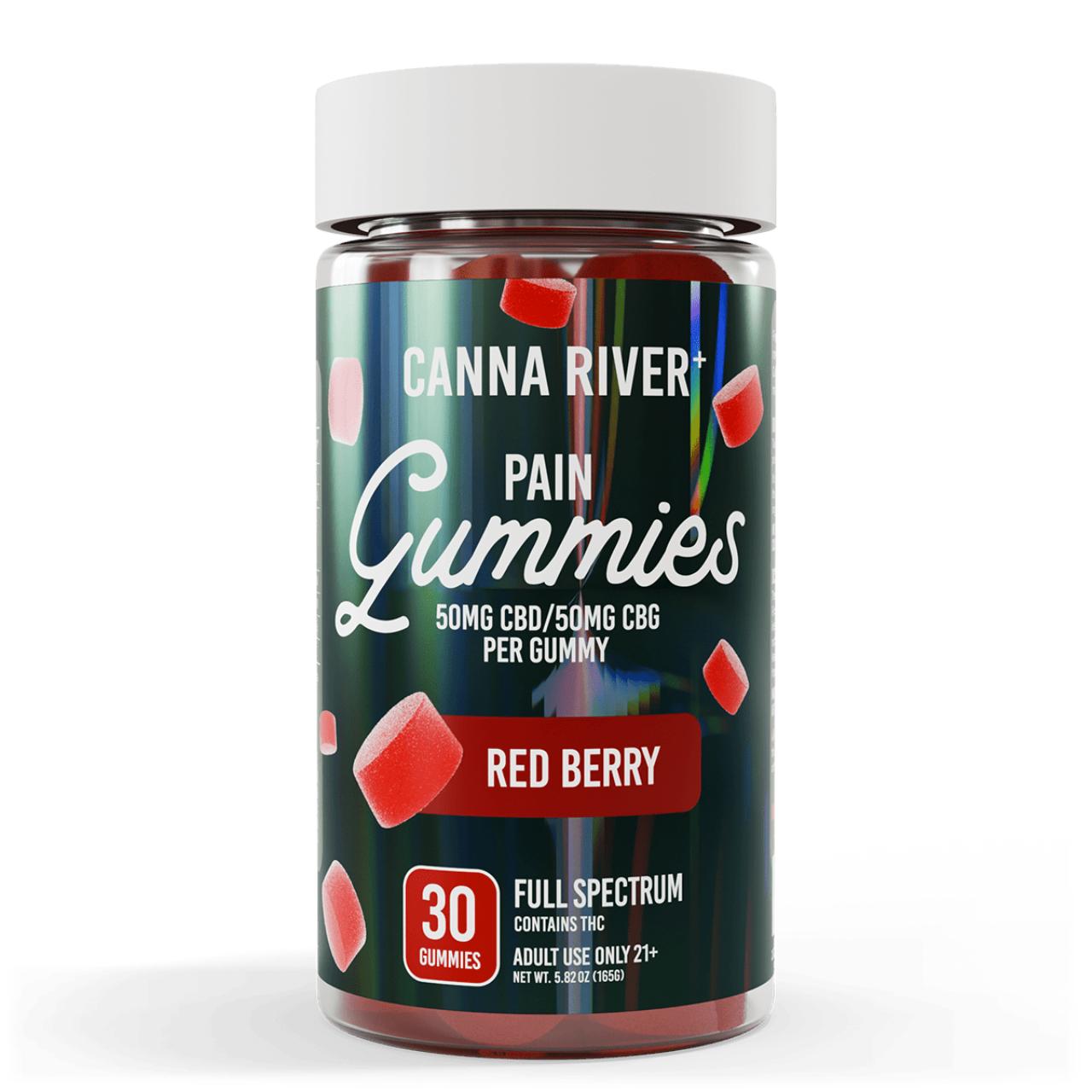 Canna River CBD Red Berry Full Spectrum Pain Gummies-30Count