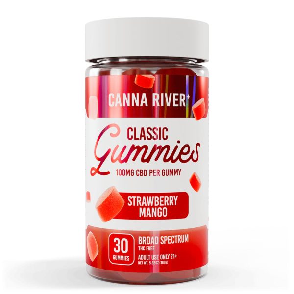 Canna River CBD Strawberry Mango Broad Spectrum Calm Classic Gummies-30Count
