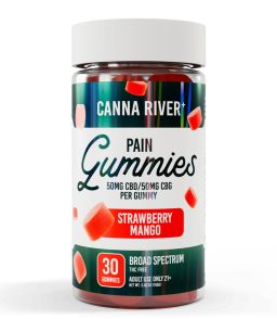 Canna River CBD Strawberry Mango Broad Spectrum Pain Gummies-30Count