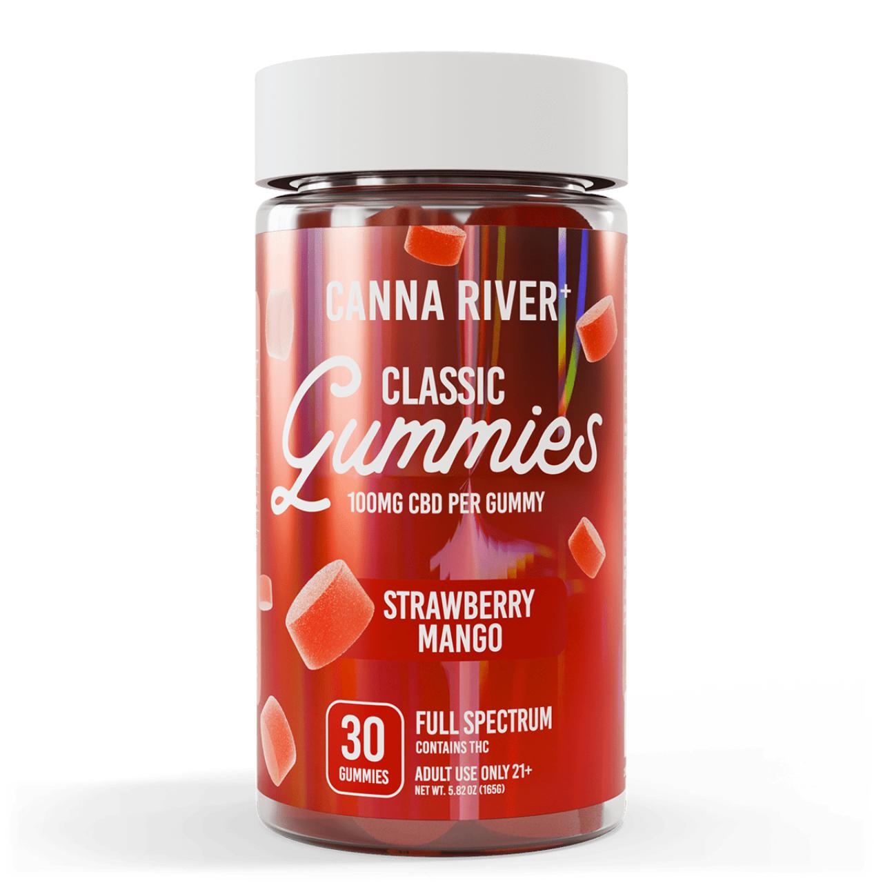 Canna River CBD Strawberry Mango Full Spectrum Calm Classic Gummies-30Count