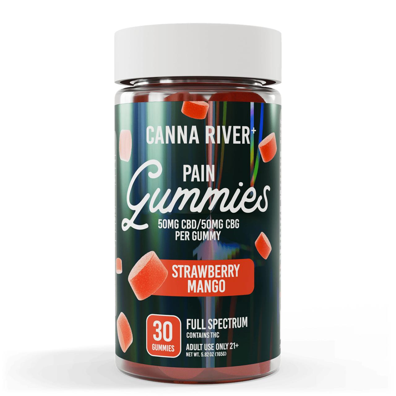 Canna River CBD Strawberry Mango Full Spectrum Pain Gummies-30Count