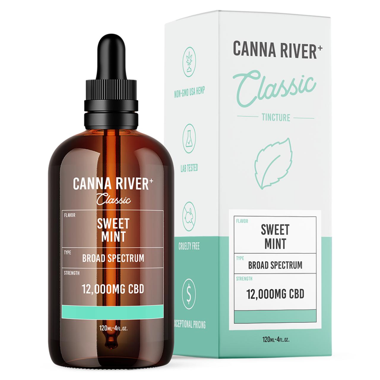 Canna River CBD Sweet Mint Broad Spectrum Calm Classic Tincture-120ML