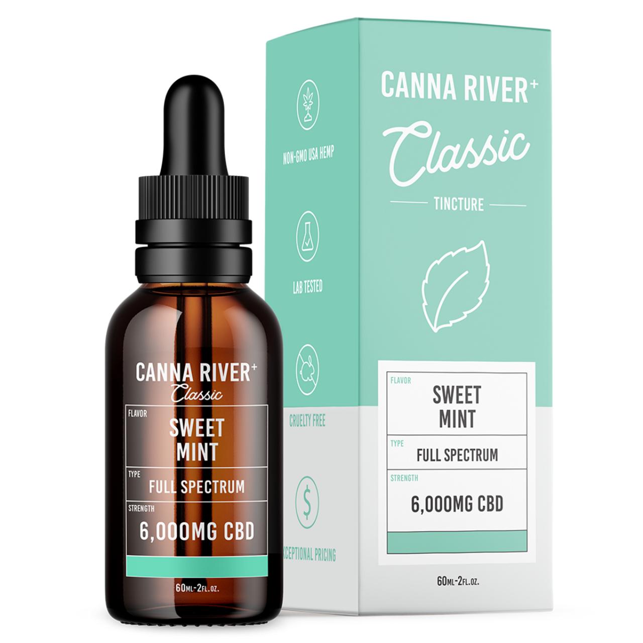 Canna River CBD Sweet Mint Full Spectrum Calm Classic Tincture-60ML