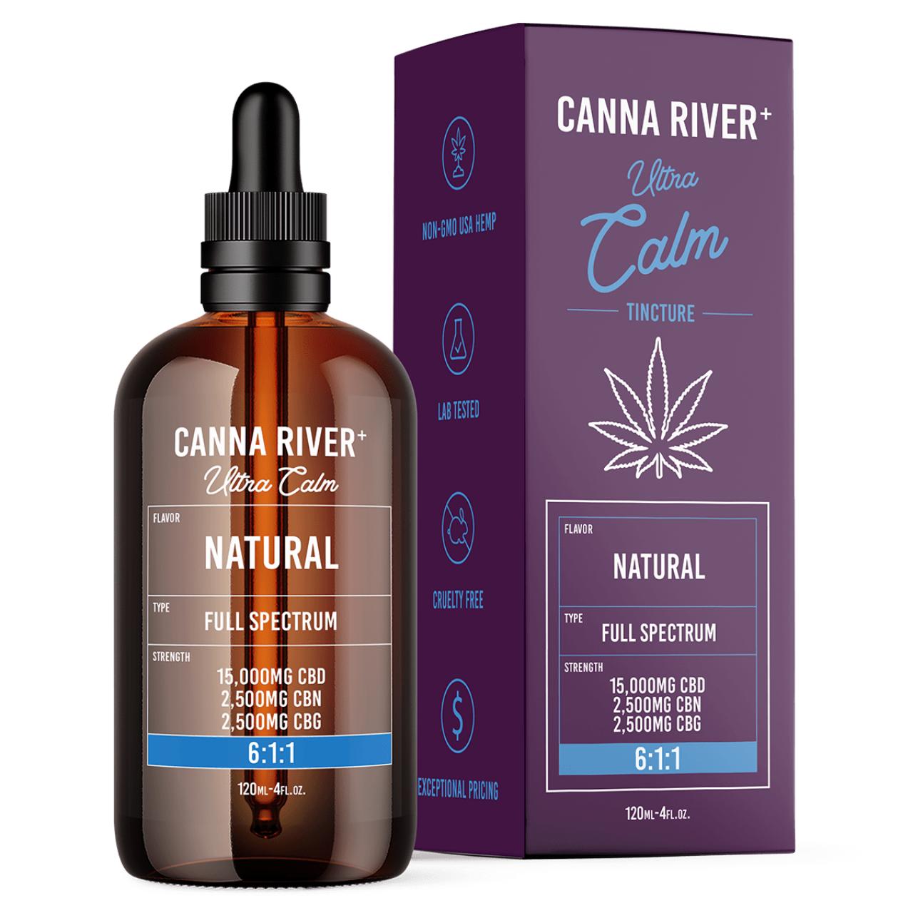 Canna River CBD+CBG Natural Full Spectrum Ultra Calm Tincture-120ML