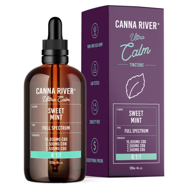 Canna River CBD+CBG Sweet Mint Full Spectrum Ultra Calm Tincture-120ML