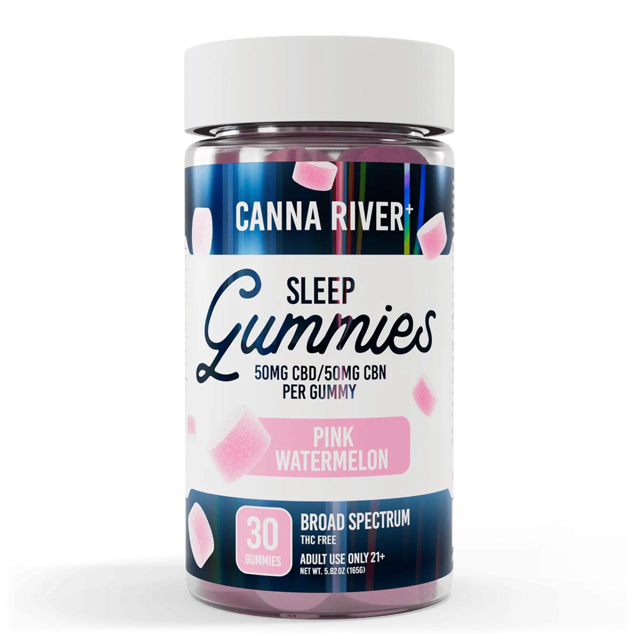 Canna River CBD+CBN Broad Spectrum Gummies-Pink Watermelon