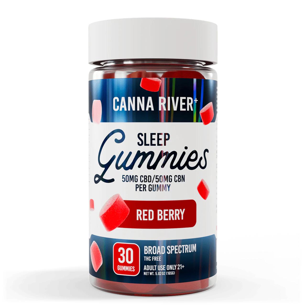 Canna River CBD+CBN Broad Spectrum Gummies-Red Berry