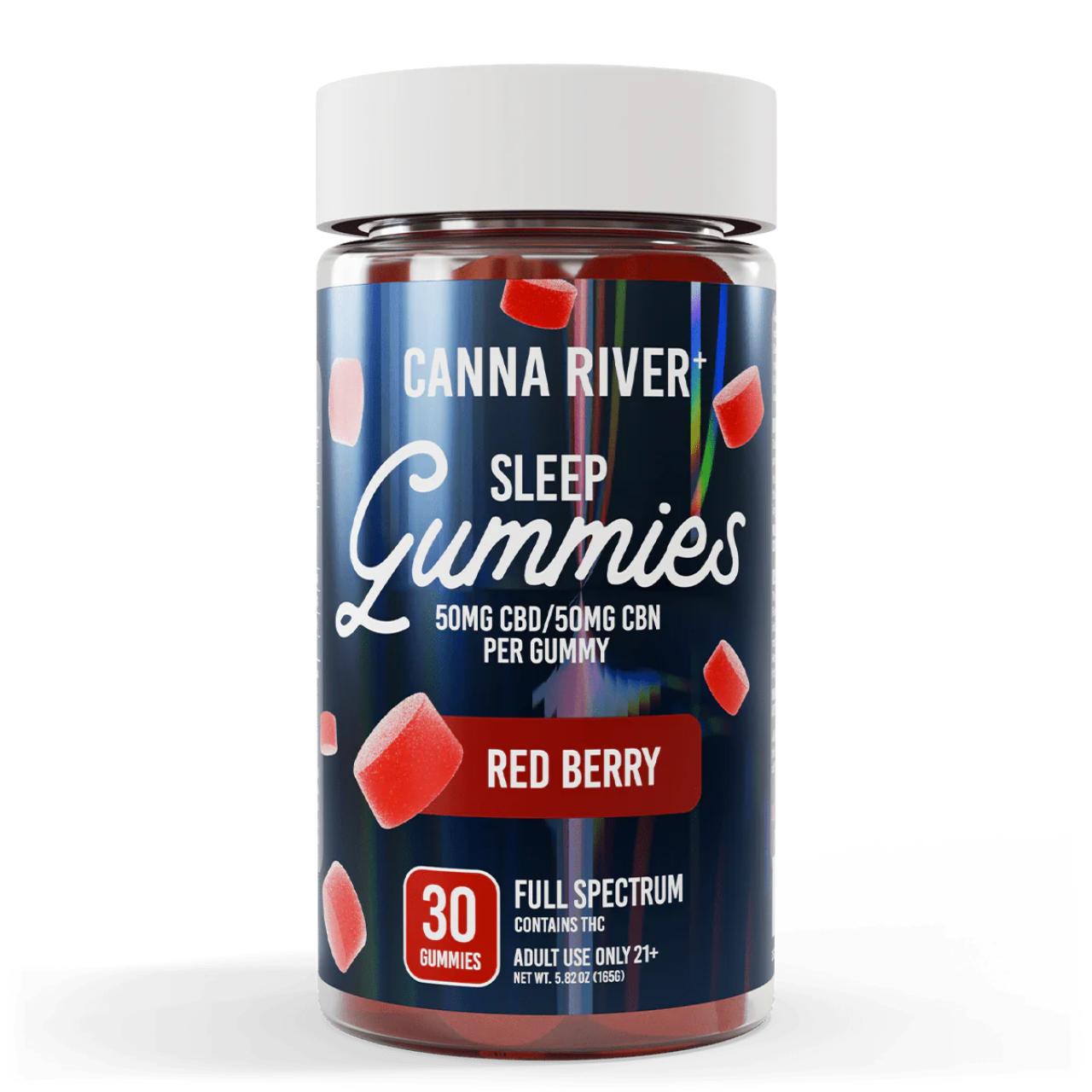Canna River CBD+CBN Full Spectrum Gummies-Red Berry