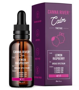 Canna River CBD+CBN+CBG Lemon Raspberry Broad Spectrum Calm Tincture-60ML