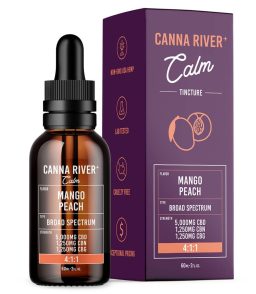 Canna River CBD+CBN+CBG Mango Peach Broad Spectrum Calm Tincture-60ML