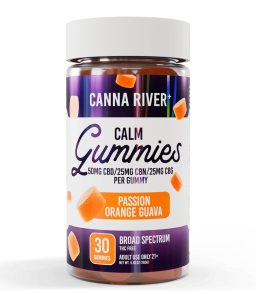 Canna River CBD+CBN+CBG Passion Orange Guava Broad Spectrum Calm Gummies-30Count