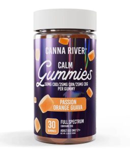 Canna River CBD+CBN+CBG Passion Orange Guava Full Spectrum Calm Gummies-30Count