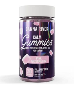 Canna River CBD+CBN+CBG Pink Watermelon Full Spectrum Calm Gummies-30Count