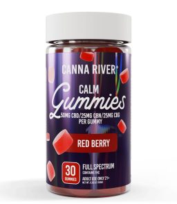 Canna River CBD+CBN+CBG Red Berry Full Spectrum Calm Gummies-30Count
