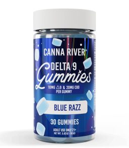 Canna River Full Spectrum D9 THC CBD Gummies-Blue Razz