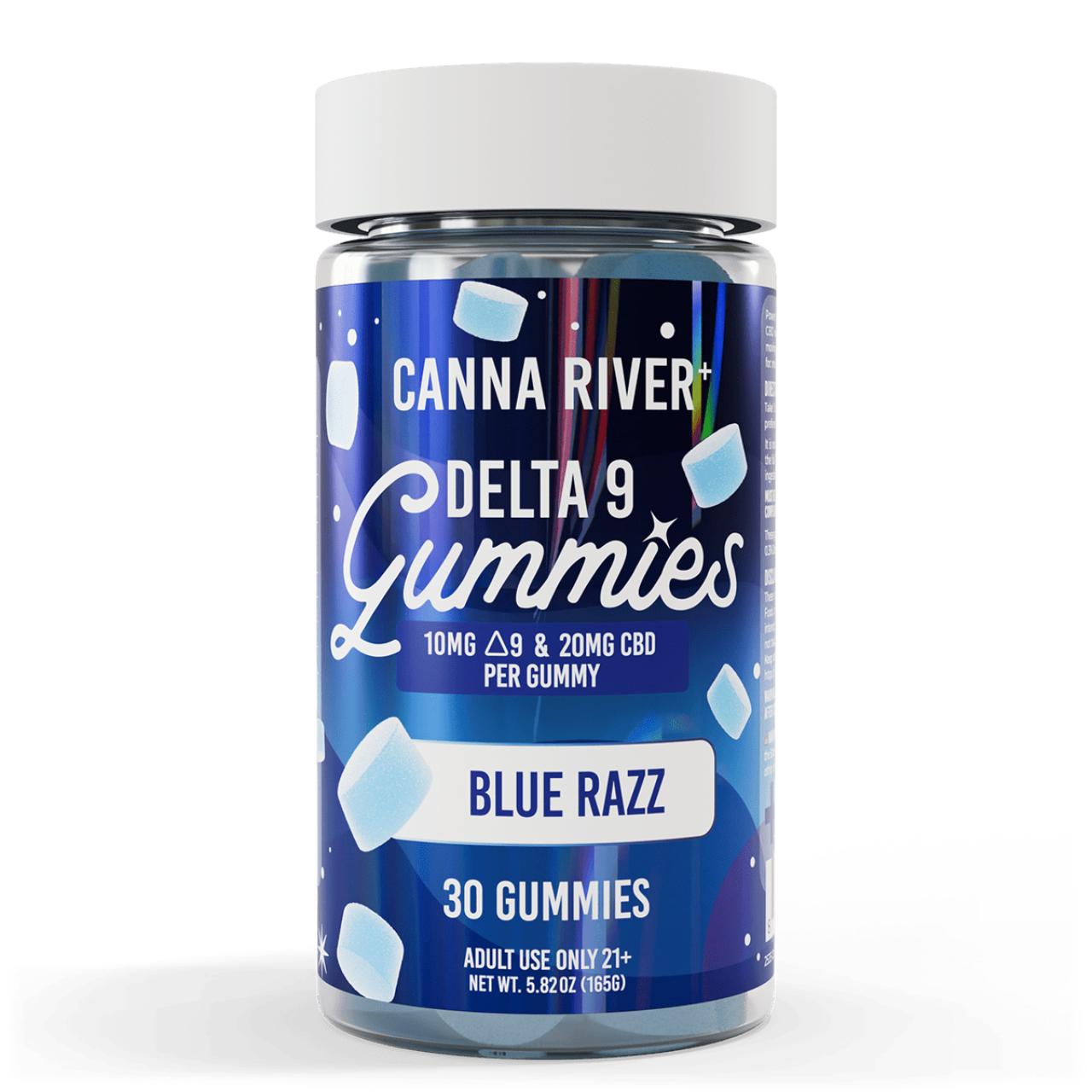 Canna River Full Spectrum D9 THC CBD Gummies-Blue Razz