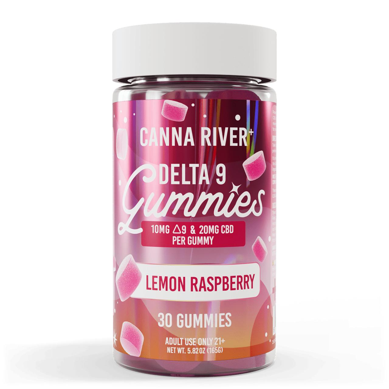Canna River Full Spectrum D9 THC CBD Gummies-Lemon Raspberry